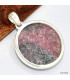 Pendentif authentique Rhodonite forme ronde Pendentifs pierres naturelles KC10.4