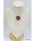Pendentif authentique Rhodonite forme ronde Pendentifs pierres naturelles KC10.4