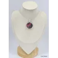 Pendentif authentique Rhodonite forme ronde - Pendentifs pierres naturelles