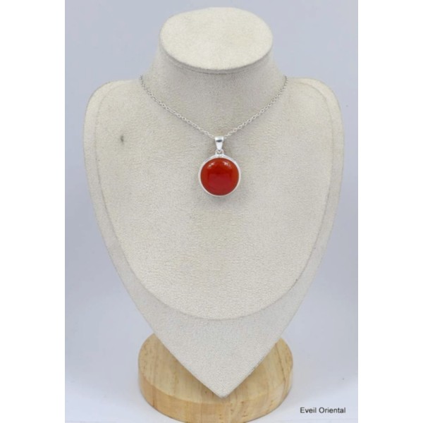 Pendentif rond en Onyx rouge Pendentifs pierres naturelles KC11