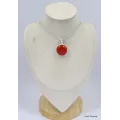 Pendentif rond en Onyx rouge - Pendentifs pierres naturelles