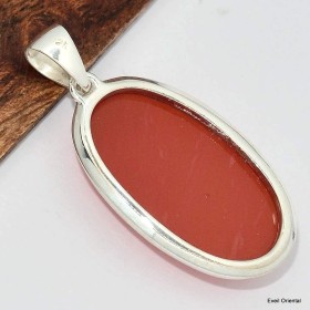 Pendentif oval en Onyx rouge 