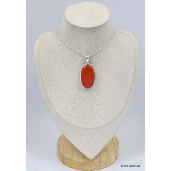 Pendentif oval en Onyx rouge Pendentifs pierres naturelles KC11.1