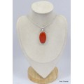 Pendentif oval en Onyx rouge Pendentifs pierres naturelles KC11.1