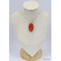 Pendentif oval en Onyx rouge - Pendentifs pierres naturelles