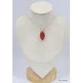 Pendentif marquise en Onyx rouge - Pendentifs pierres naturelles