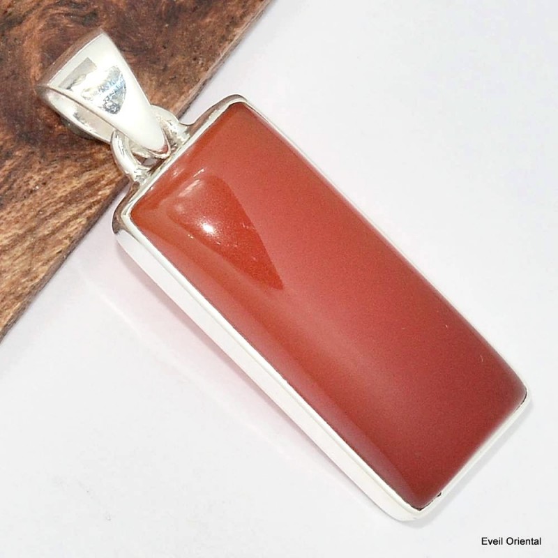 Pendentif Onyx rouge rectangulaire 