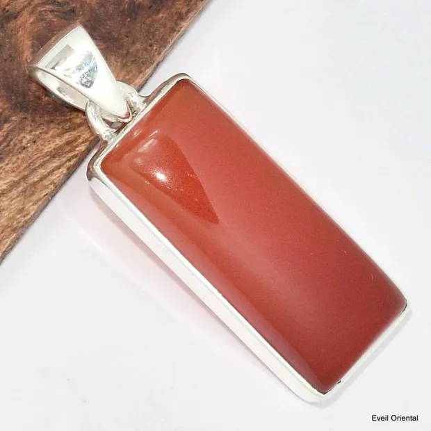 Pendentif Onyx rouge rectangulaire - Pendentifs pierres naturelles