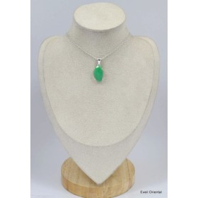 Pendentif Chrysoprase facettée asymétrique Bijoux en Chrysoprase KC13