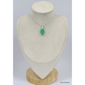 Pendentif Chrysoprase facettée asymétrique 