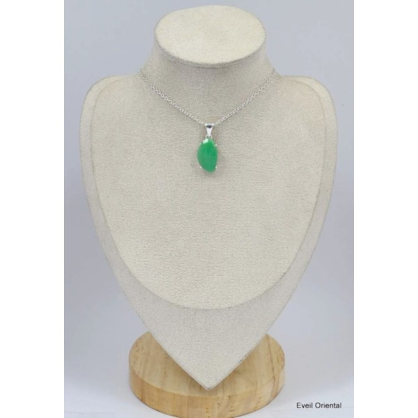 Pendentif Chrysoprase facettée asymétrique Bijoux en Chrysoprase KC13