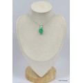 Pendentif Chrysoprase facettée asymétrique Bijoux en Chrysoprase KC13