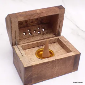 Porte-encens tibétain en bois pour cônes - Porte-encens tibétains