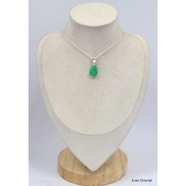 Pendentif Chrysoprase facettée ovale Bijoux en Chrysoprase KC13.1
