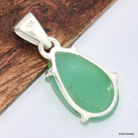 Pendentif Chrysoprase facettée forme poire 