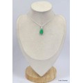 Pendentif Chrysoprase facettée forme poire Bijoux en Chrysoprase KC13.2
