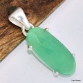 Pendentif Chrysoprase facettée ovale allongée Bijoux en Chrysoprase KC13.3