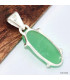 Pendentif Chrysoprase facettée ovale allongée Bijoux en Chrysoprase KC13.3