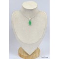 Pendentif Chrysoprase facettée ovale allongée Bijoux en Chrysoprase KC13.3