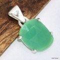 Pendentif asymétrique Chrysoprase facettée Bijoux en Chrysoprase KC13.4
