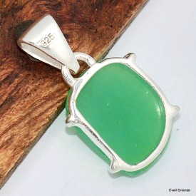 Pendentif asymétrique Chrysoprase facettée Bijoux en Chrysoprase KC13.4