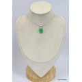 Pendentif asymétrique Chrysoprase facettée Bijoux en Chrysoprase KC13.4
