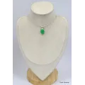Pendentif asymétrique Chrysoprase facettée - Bijoux en Chrysoprase