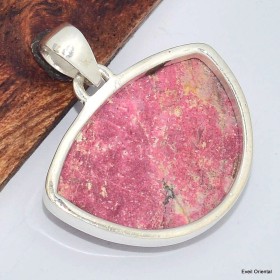 Pendentif Thulite rose forme libre 