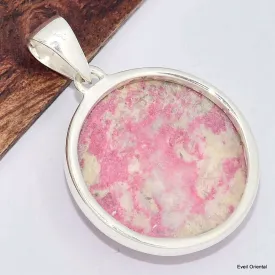 Pendentif rond en Thulite rose - Pendentifs pierres naturelles