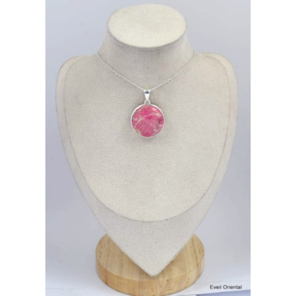 Pendentif rond en Thulite rose Pendentifs pierres naturelles kc14.1