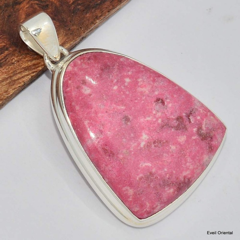 Pendentif cloche en Thulite rose 