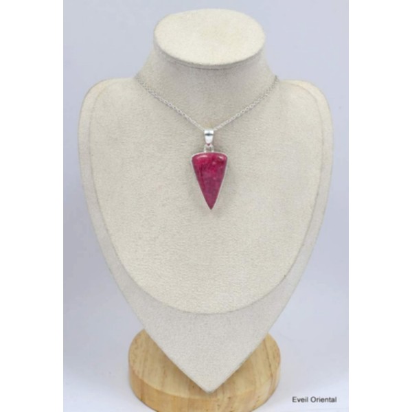 Pendentif Thulite rose foncé triangulaire Pendentifs pierres naturelles KC14.3
