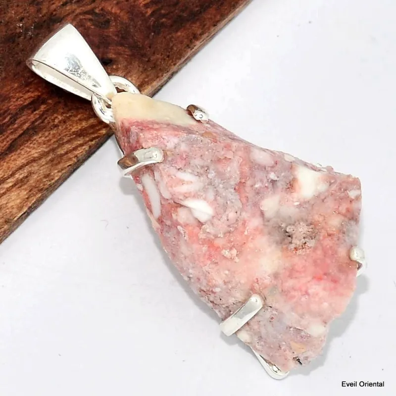 Pendentif Cristal de Cinabre brut - Pendentifs pierres naturelles