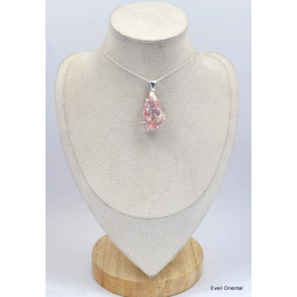 Pendentif Cristal de Cinabre brut Pendentifs pierres naturelles KC17