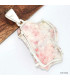 Pendentif en Cinabre brut rose laiteux Pendentifs pierres naturelles KC17.3