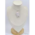 Pendentif en Cinabre brut rose laiteux - Pendentifs pierres naturelles