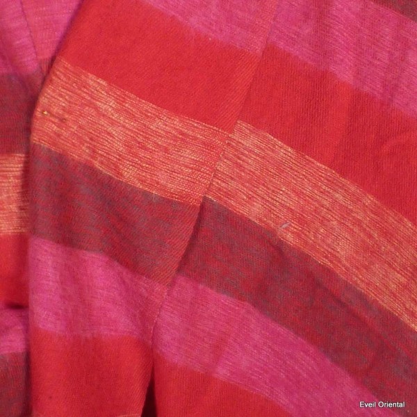 Très grand châle népalais 240 x 120 cm rouge fuschia Très grand châle népalais 240 x 120 cm TGCN12