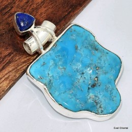 Pendentif en Turquoise Kingman et Lapis lazuli 