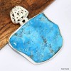 Pendentif Turquoise kingman bélière ajourée Pendentifs pierres naturelles KC18.2