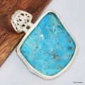 Pendentif Turquoise kingman bélière ajourée Pendentifs pierres naturelles KC18.2