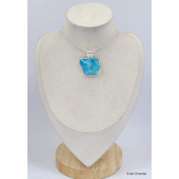 Pendentif Turquoise kingman bélière ajourée Pendentifs pierres naturelles KC18.2