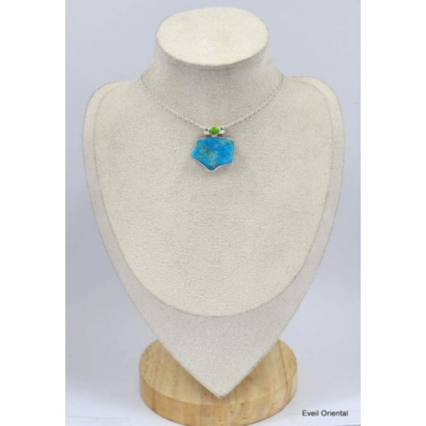 Pendentif Turquoise kingman et verte Pendentifs pierres naturelles KC18.3
