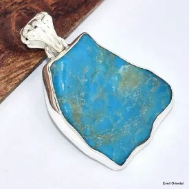 Pendentif argent Turquoise Kingman - Pendentifs pierres naturelles