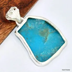 Pendentif argent Turquoise Kingman - Pendentifs pierres naturelles