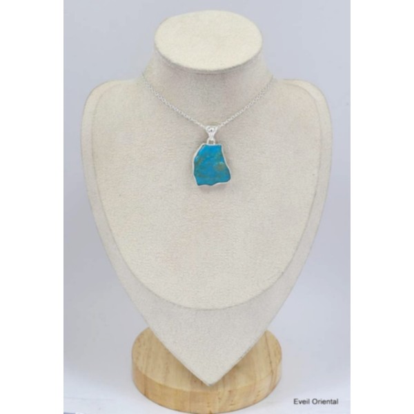 Pendentif argent Turquoise Kingman Pendentifs pierres naturelles KC18.4
