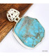 Pendentif argent 925 Turquoise Kingman Pendentifs pierres naturelles KC18.5