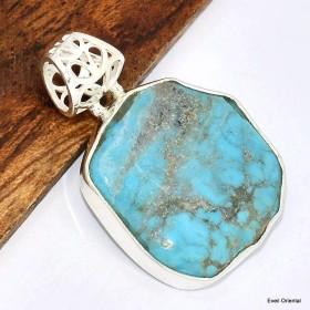 Pendentif argent 925 Turquoise Kingman 