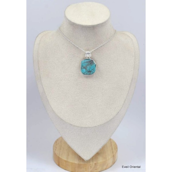 Pendentif argent 925 Turquoise Kingman Pendentifs pierres naturelles KC18.5