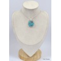 Pendentif argent 925 Turquoise Kingman Pendentifs pierres naturelles KC18.5