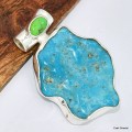 Pendentif authentique Turquoise Kingman Pendentifs pierres naturelles KC18.6